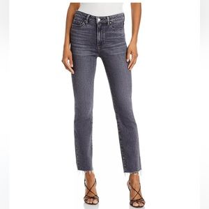 Paige Petite Cindy High Rise Straight Jeans Raw Hem